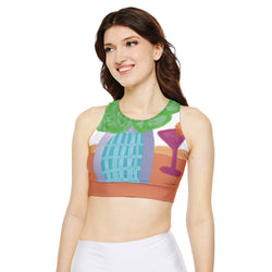 Casual Dining Bold Fully Lined, Padded Sports Bra (AOP)