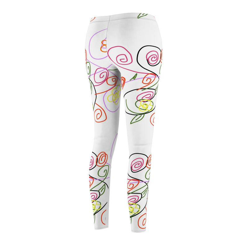 Floral Lines  Women's Cut & Sew Casual Leggings (AOP)