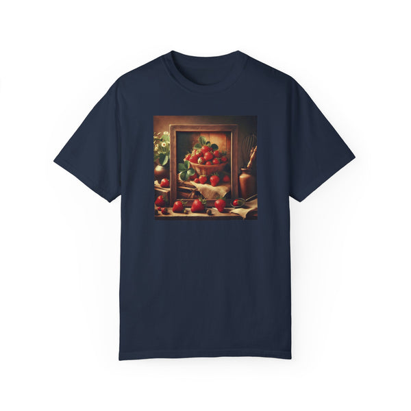 Strawberries Framed Unisex Garment-Dyed T-shirt