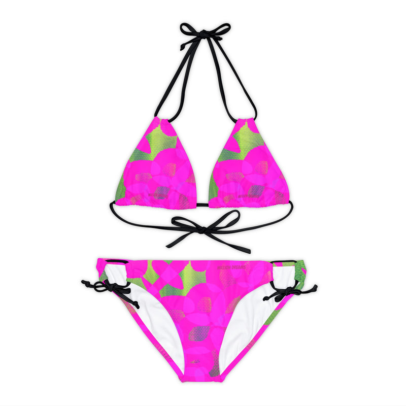 Sketch & Pink Design Strappy Bikini Set (AOP)