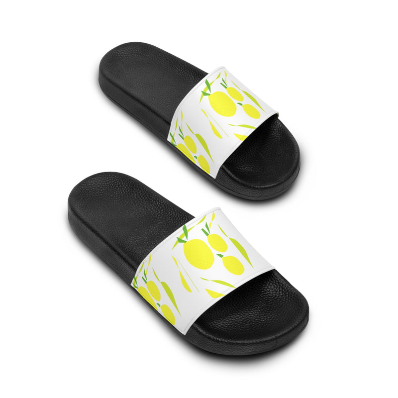 Lemon Yellow Men's PU Slide Sandals