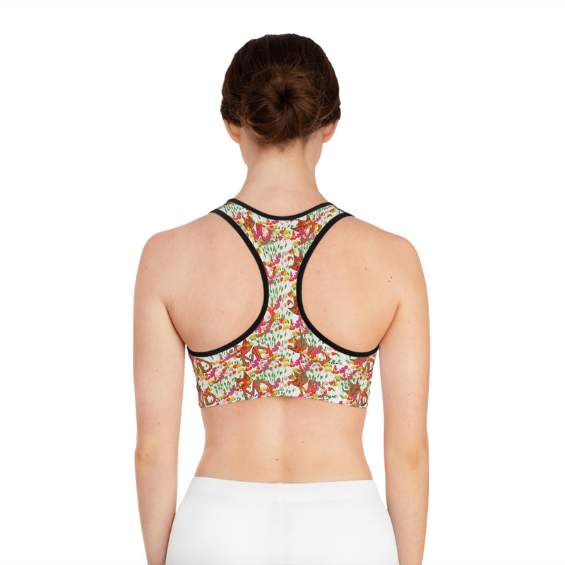 Freestyle flowers & logo Sports Bra (AOP)