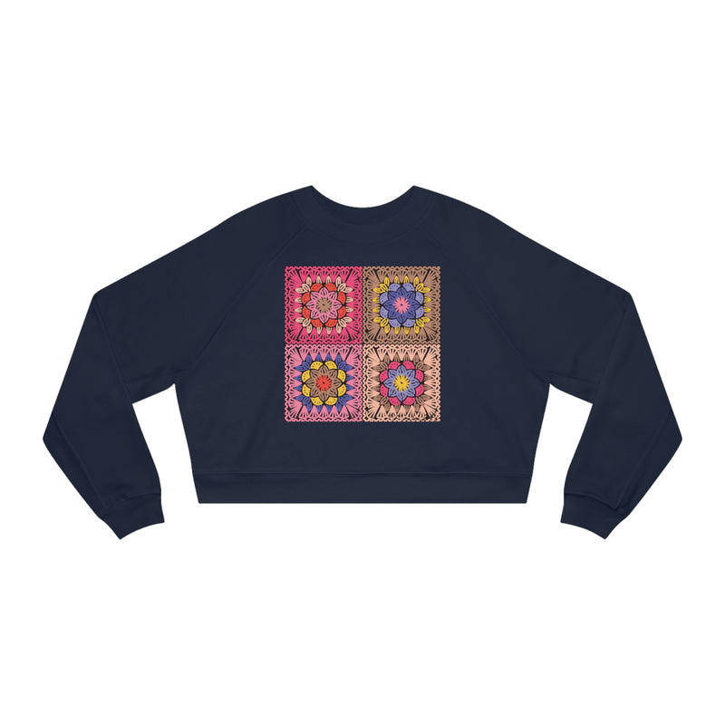 Embroidery Women's Cropped Fleece Pullover