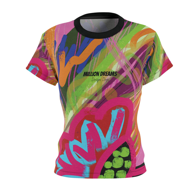 Abstract Frenzy Print Women's Cut & Sew Tee (AOP)