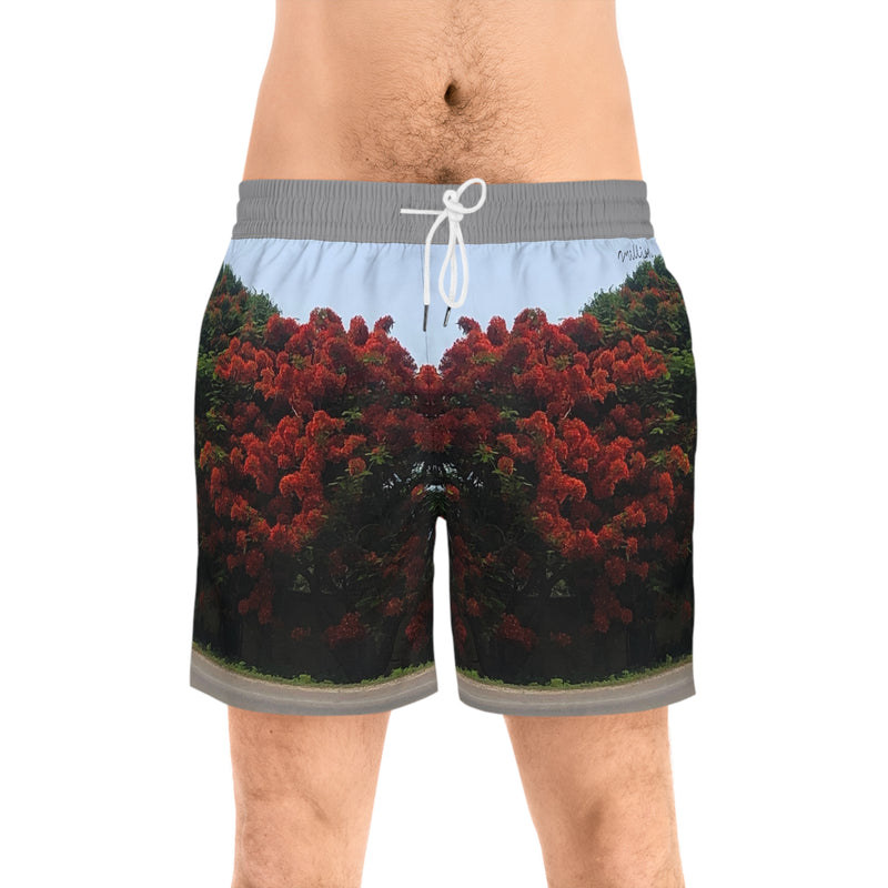 Resort View Men's Mid-Length Swim Shorts (AOP)