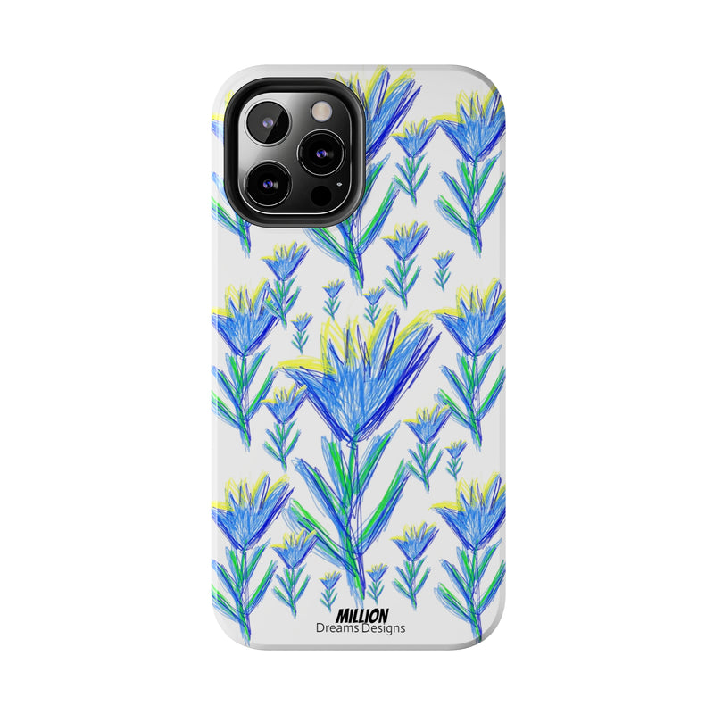 Blue Flower AOP Tough Phone Case