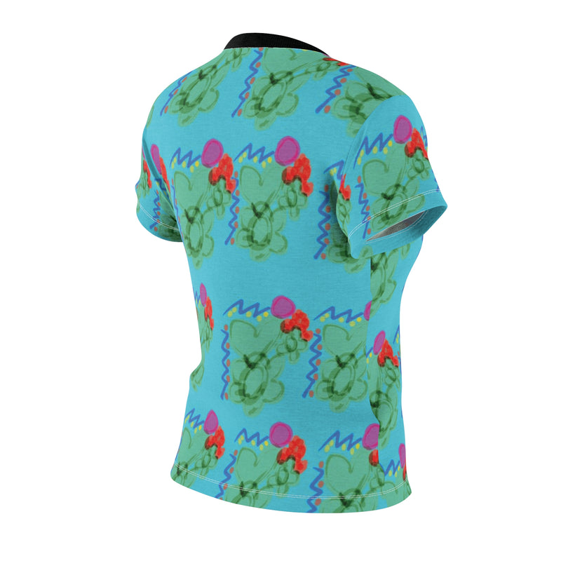 Tropical Seamless Flowers women's Cut & Sew Tee