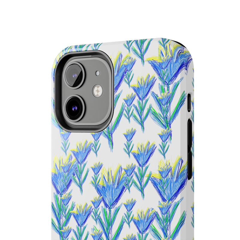 Blue Flower AOP Tough Phone Case