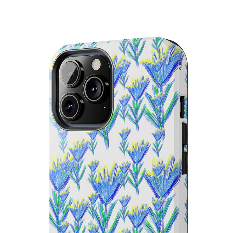 Blue Flower AOP Tough Phone Case