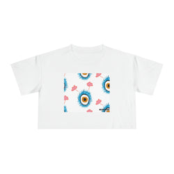 Eye Ball Graphic   women's Crop Tee