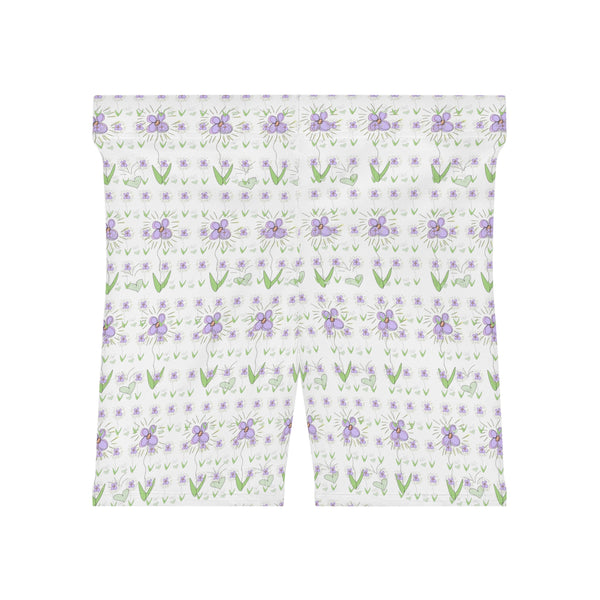 Lavender Flowers Women's Biker Shorts (AOP)