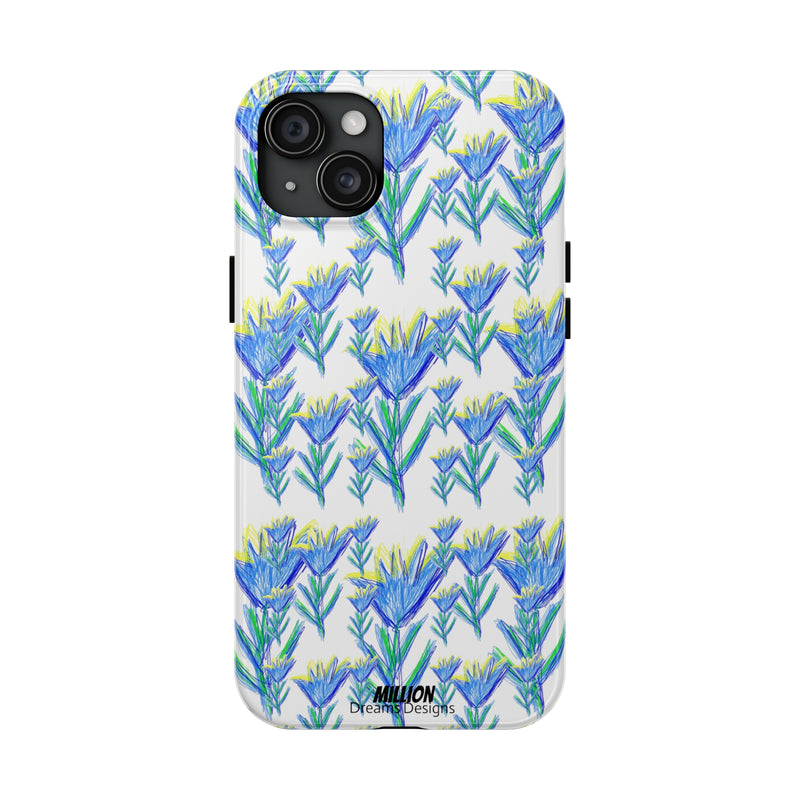 Blue Flower AOP Tough Phone Case