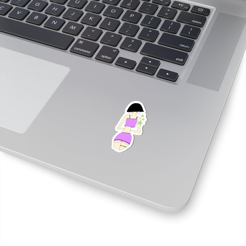 Sexy Girl In Purple Kiss-Cut Stickers