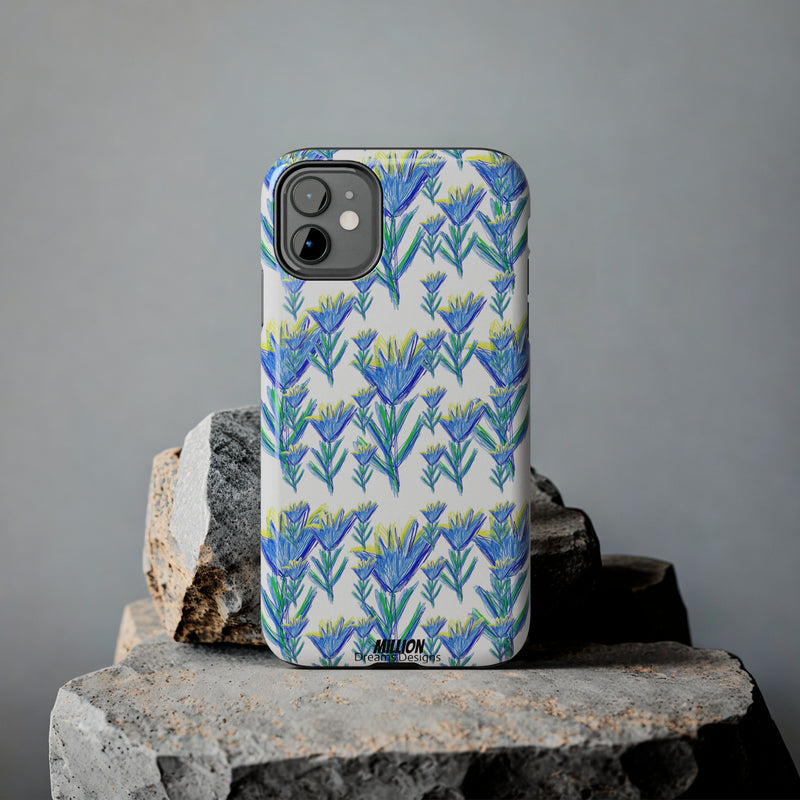 Blue Flower AOP Tough Phone Case