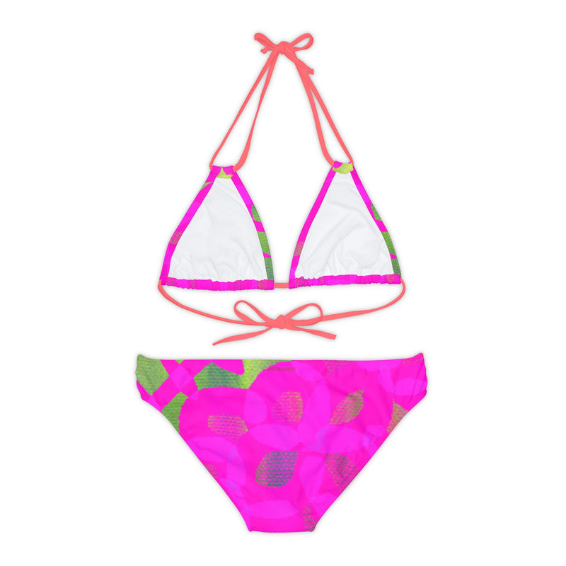 Sketch & Pink Design Strappy Bikini Set (AOP)