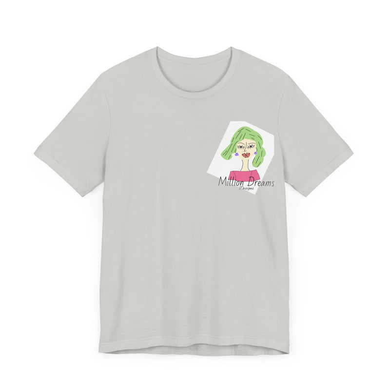 Green Hair Lady Jersey Short Sleeve Tee