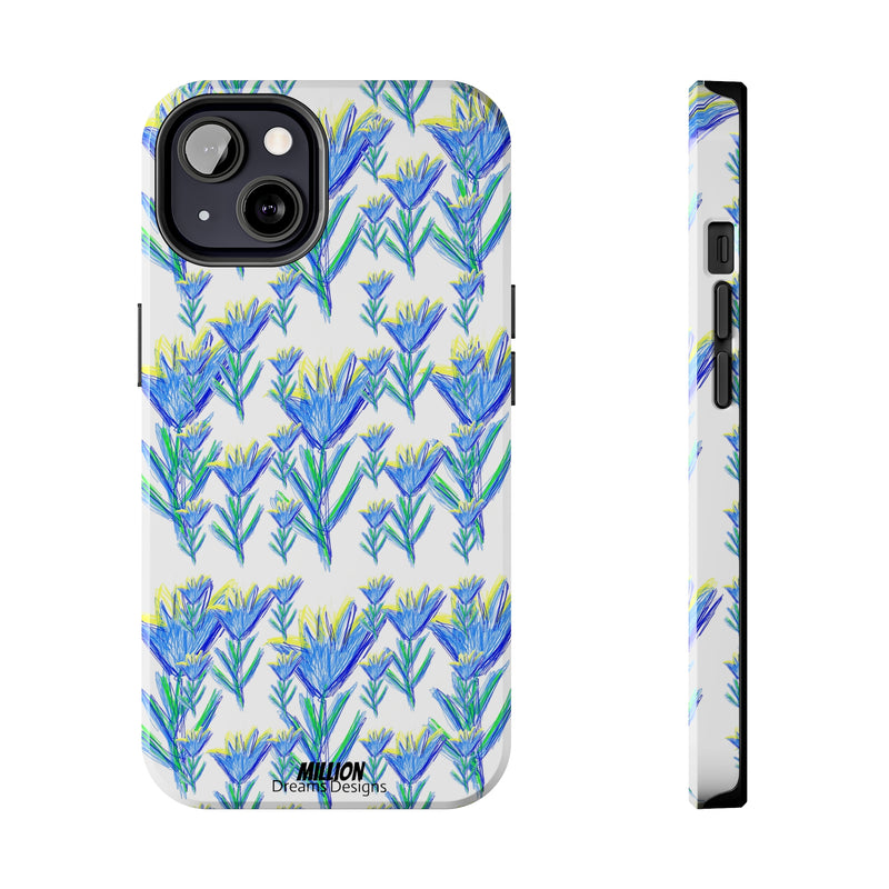 Blue Flower AOP Tough Phone Case