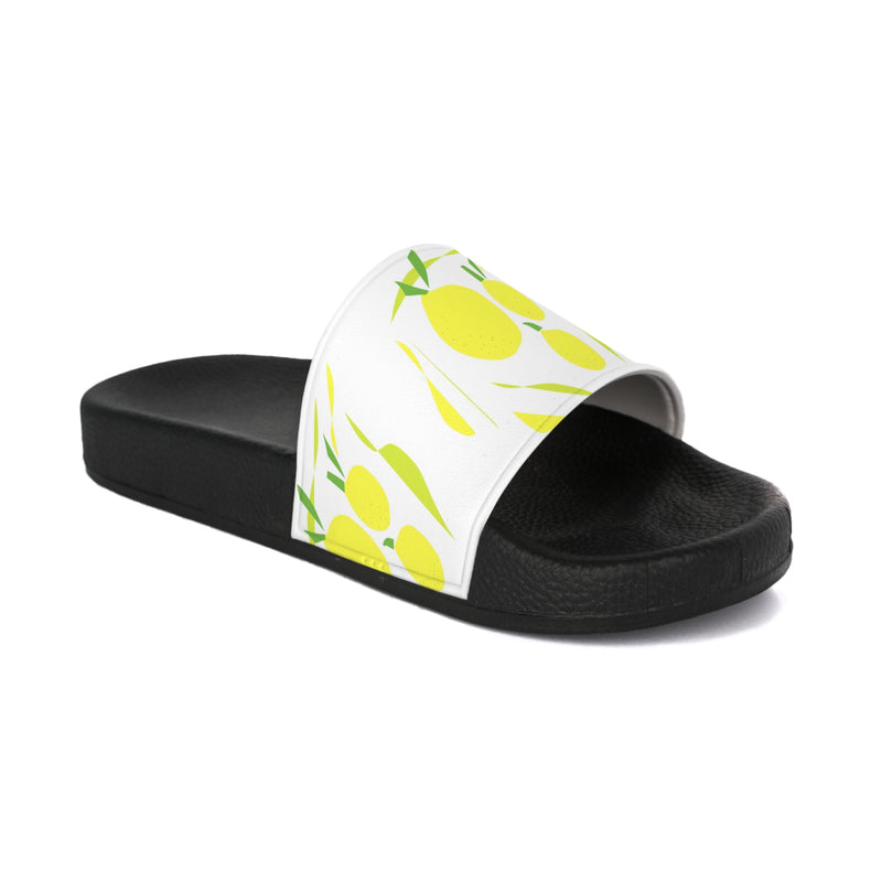 Lemon Yellow Men's PU Slide Sandals