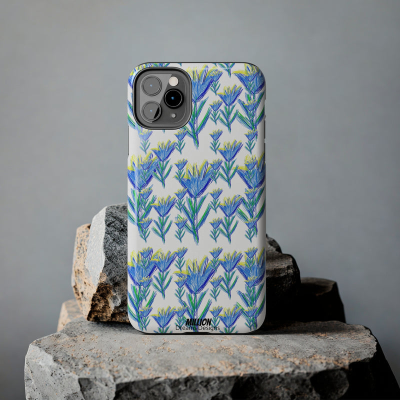 Blue Flower AOP Tough Phone Case