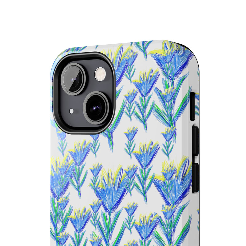 Blue Flower AOP Tough Phone Case