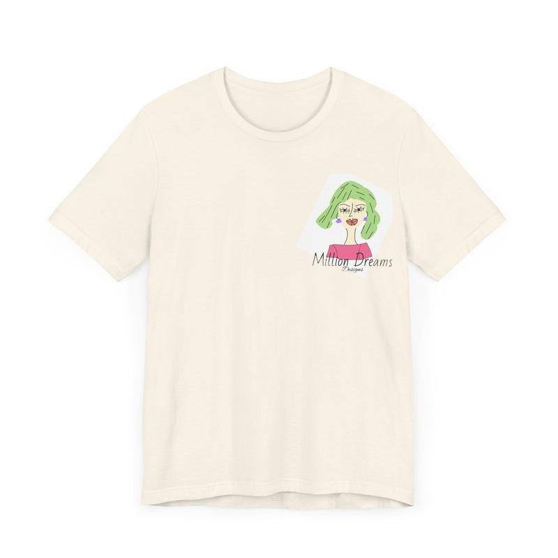 Green Hair Lady Jersey Short Sleeve Tee