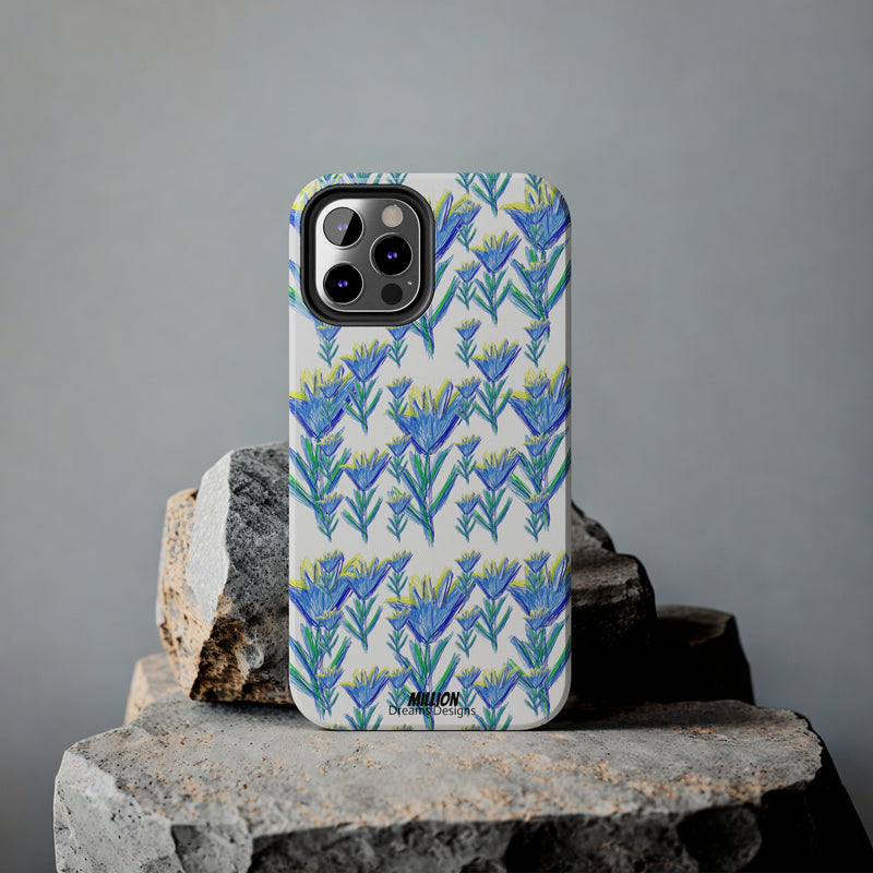 Blue Flower AOP Tough Phone Case