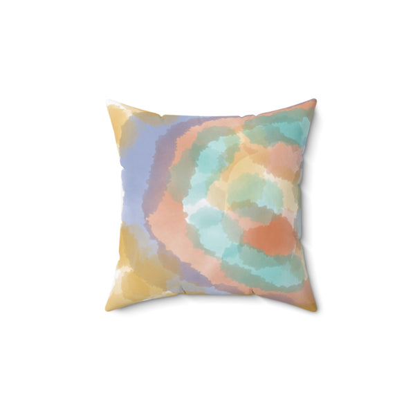 Watercolor Pastel Spun Polyester Square Pillow