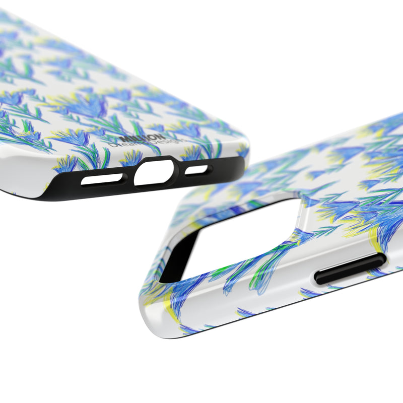 Blue Flower AOP Tough Phone Case