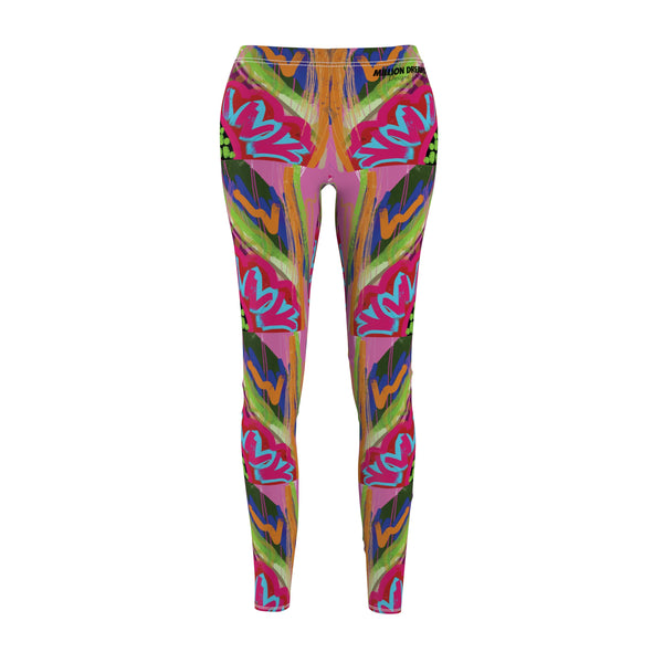 Abstract Frenzy Print Women's Cut & Sew Casual Leggings (AOP)