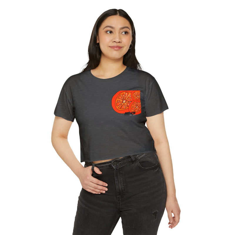 Tangie  Orange Women's Festival Crop Top