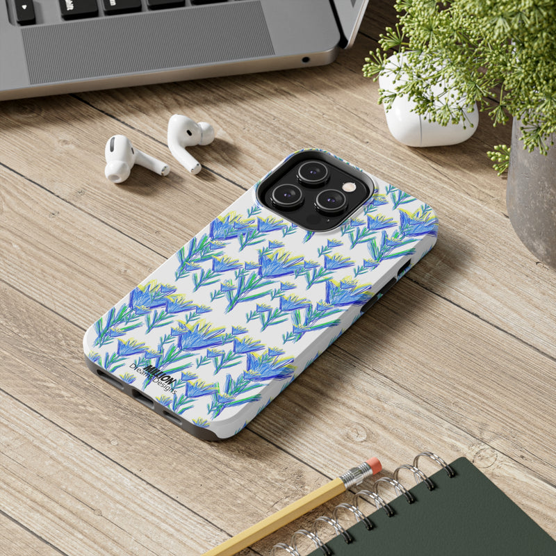 Blue Flower AOP Tough Phone Case