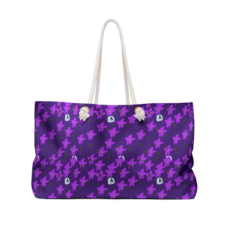 Purple Flower in vase Weekender Bag