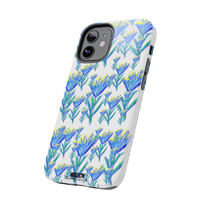 Blue Flower AOP Tough Phone Case