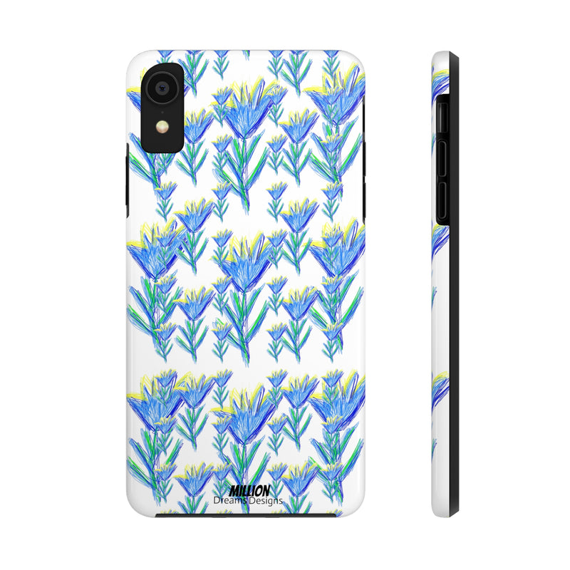 Blue Flower AOP Tough Phone Case