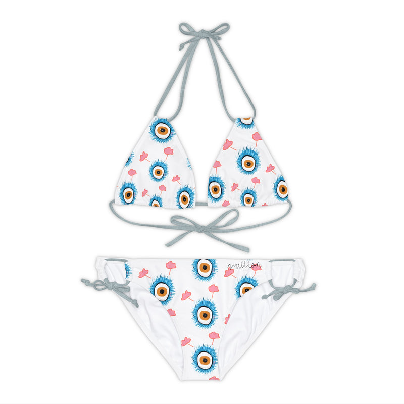 Eye Ball Strappy Bikini Set (AOP)