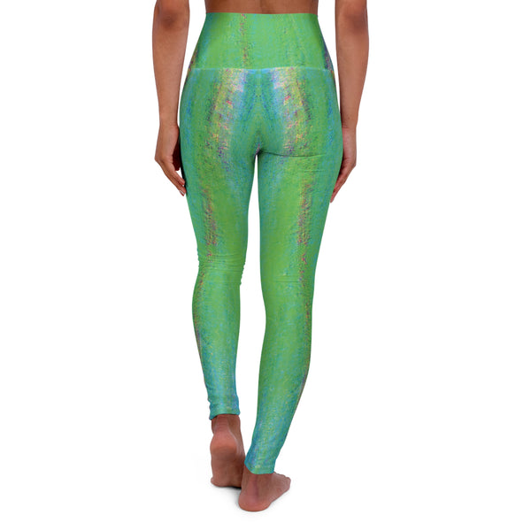 Paint Down Print High Waisted Yoga Leggings (AOP)