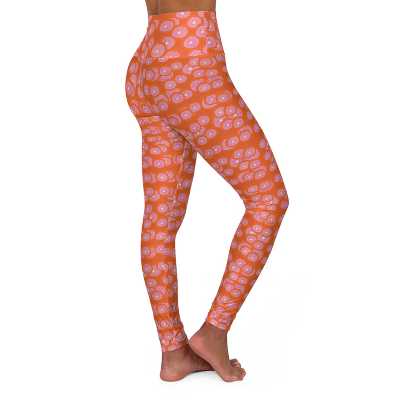 Grapefriut Print High Waisted Yoga Leggings