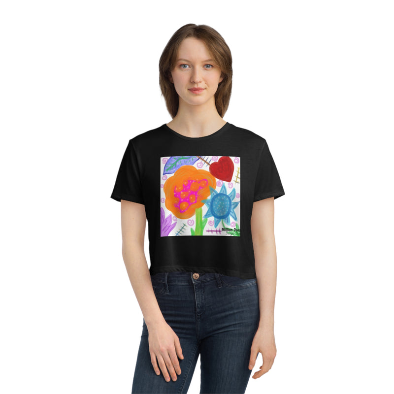 Paint Garden Women's Flowy Cropped Tee