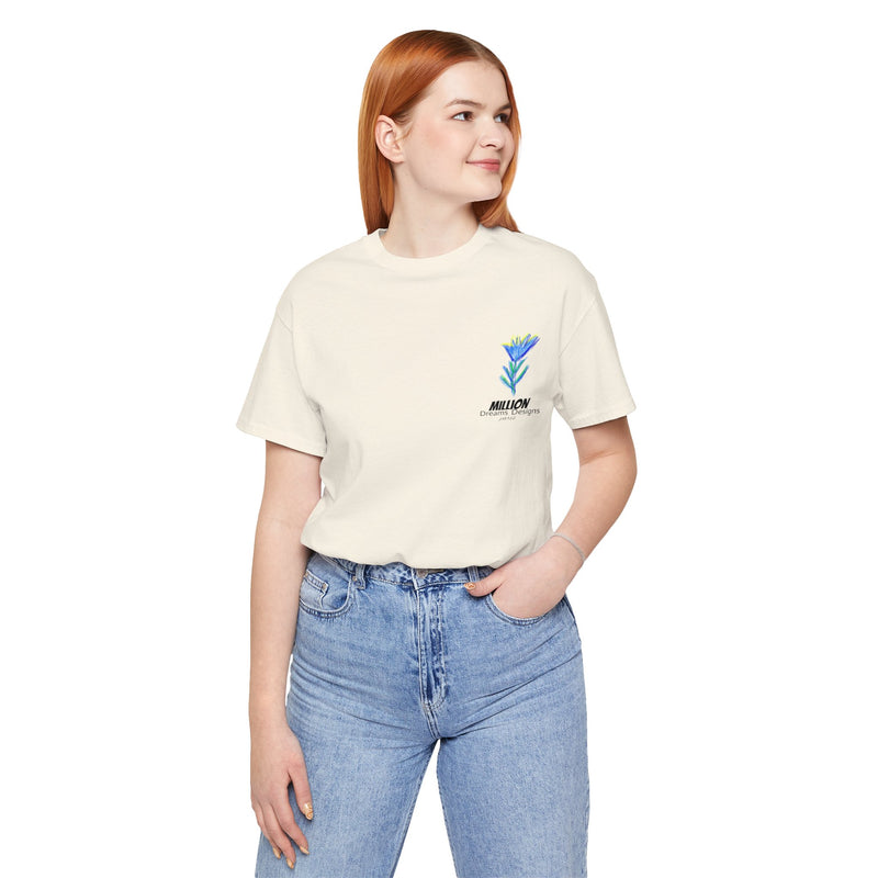 Blue Flower Unisex Jersey Short Sleeve Tee