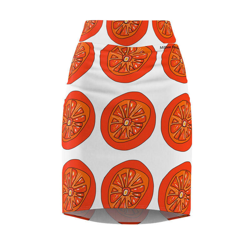 Tangie Orange Women's Pencil Skirt (AOP)