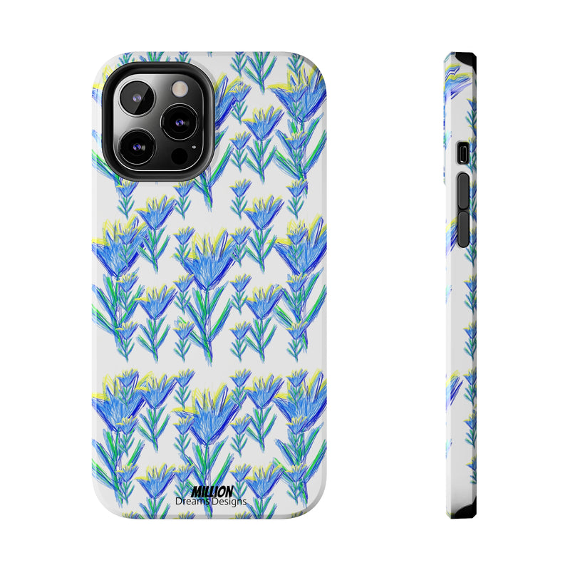 Blue Flower AOP Tough Phone Case