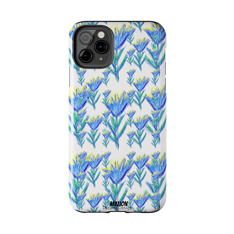 Blue Flower AOP Tough Phone Case