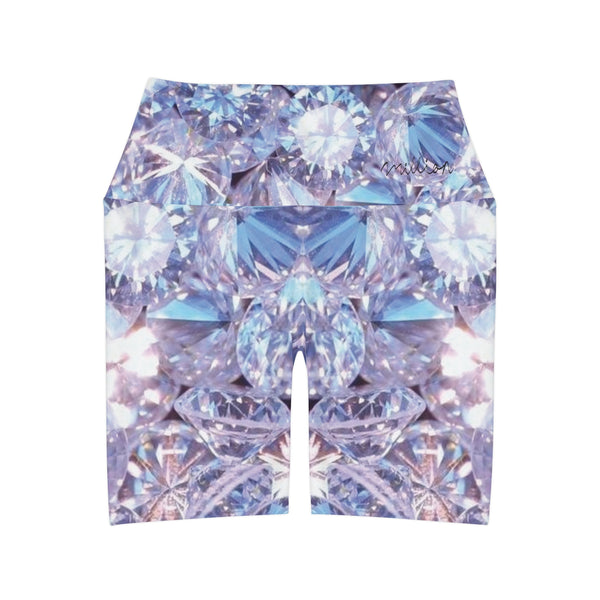 Shine Bright Like A Diamond High Waisted Yoga Shorts (AOP)