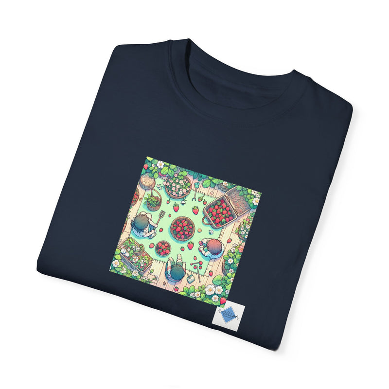 Strawberry Garden Unisex Garment-Dyed T-shirt