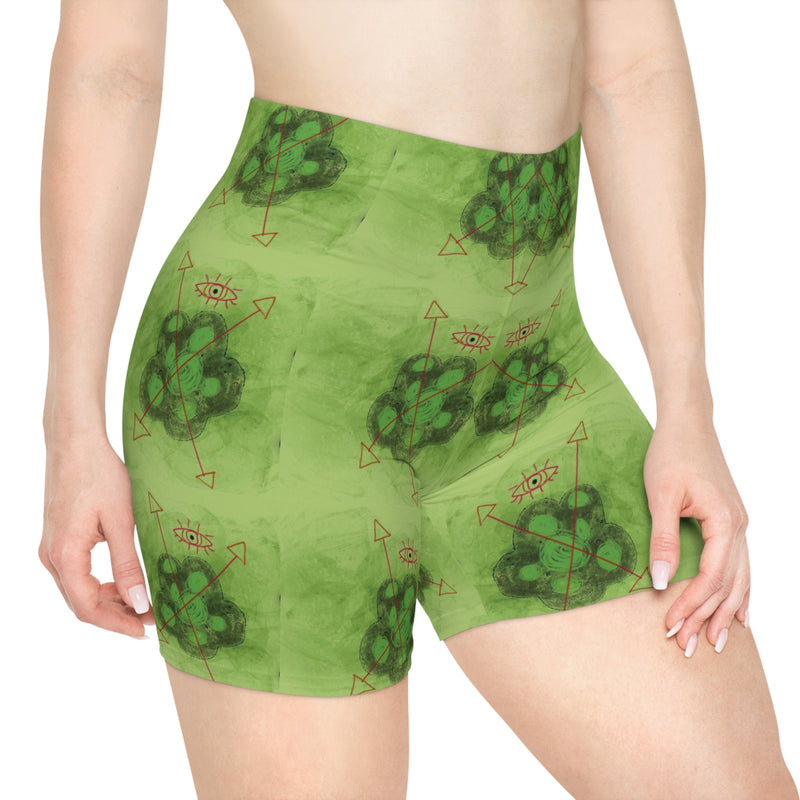 Eye & Arrow Green Women's Biker Shorts (AOP)