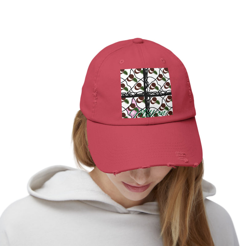 Coconut Pattern Unisex Distressed Cap