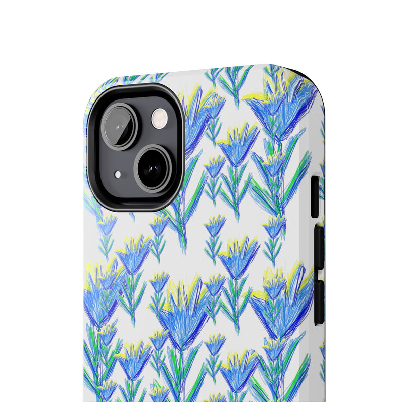 Blue Flower AOP Tough Phone Case