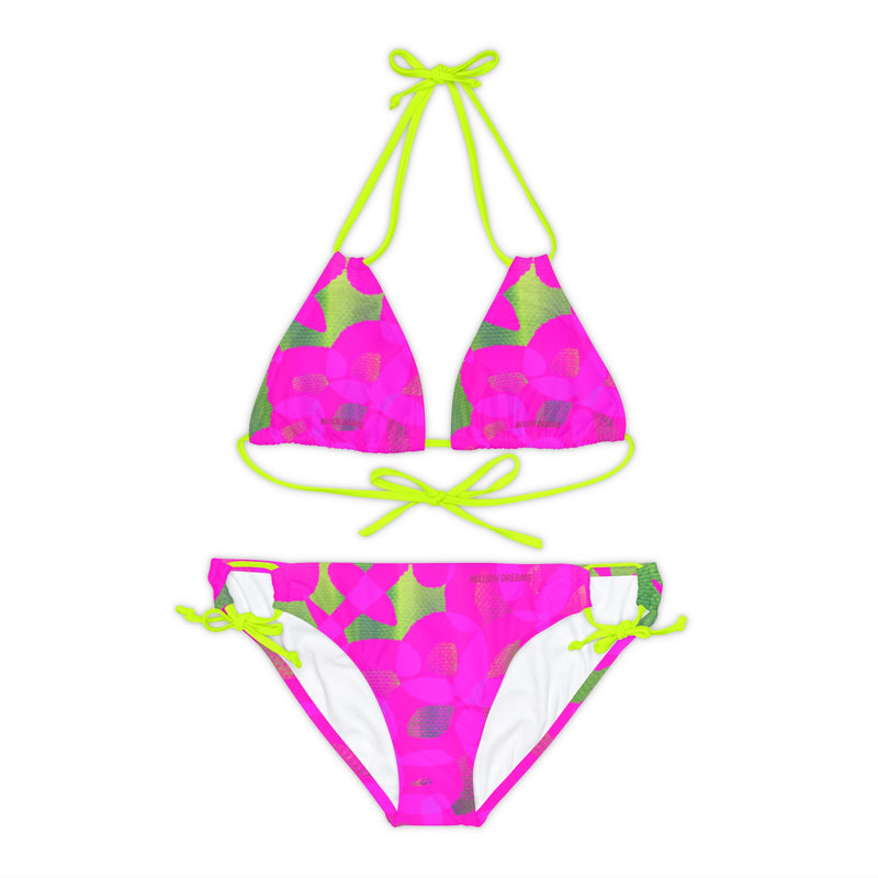 Sketch & Pink Design Strappy Bikini Set (AOP)