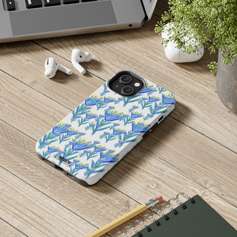 Blue Flower AOP Tough Phone Case