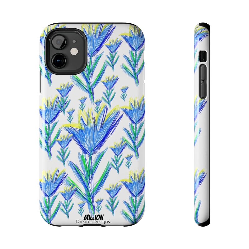 Blue Flower AOP Tough Phone Case